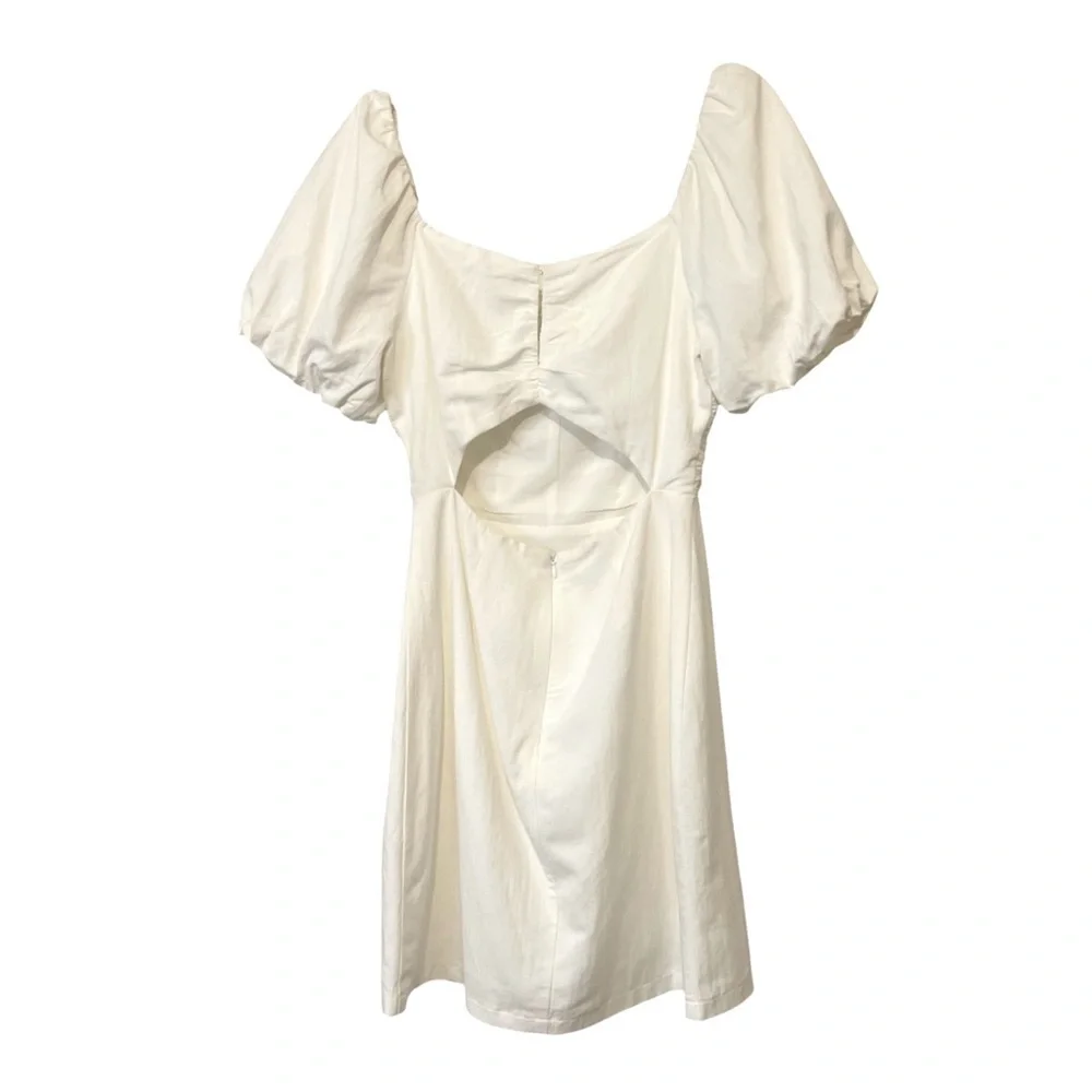 Cinq à Sept‎ Odele Puff Sleeve Mini Body-con Dress, Off White, Size Small